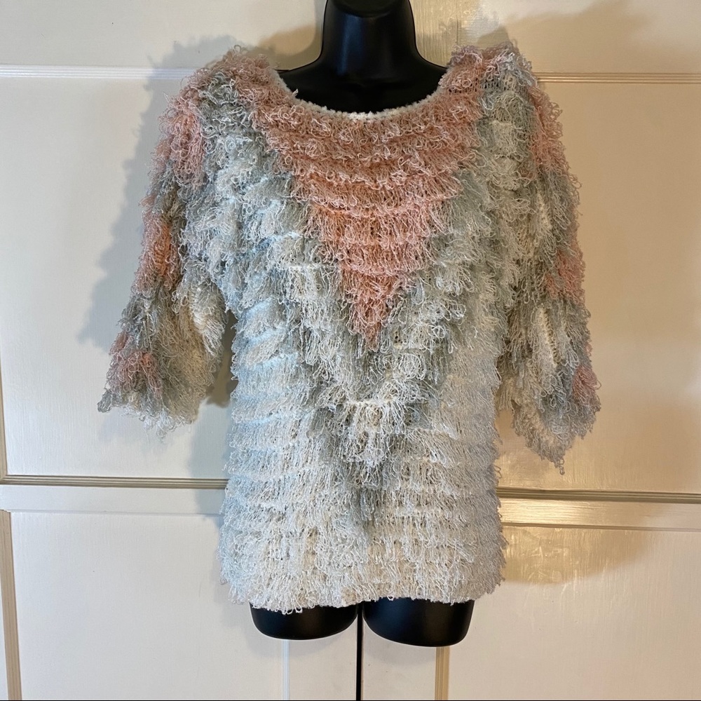 Vintage 80’s Side Effects Hand crocheted Sweater M
